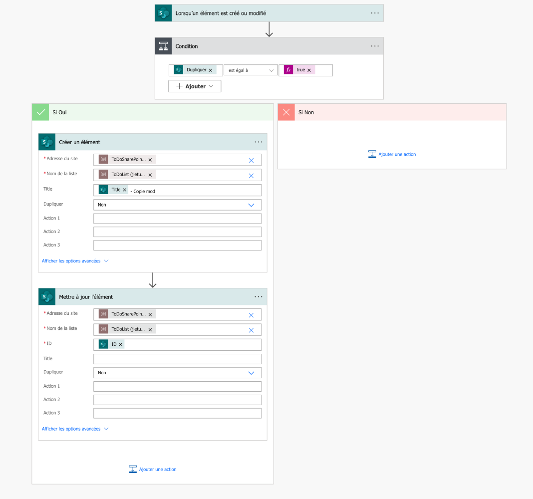 Nouveau flux alternatif avec un déclencheur qui ne dépend plus de la sélection